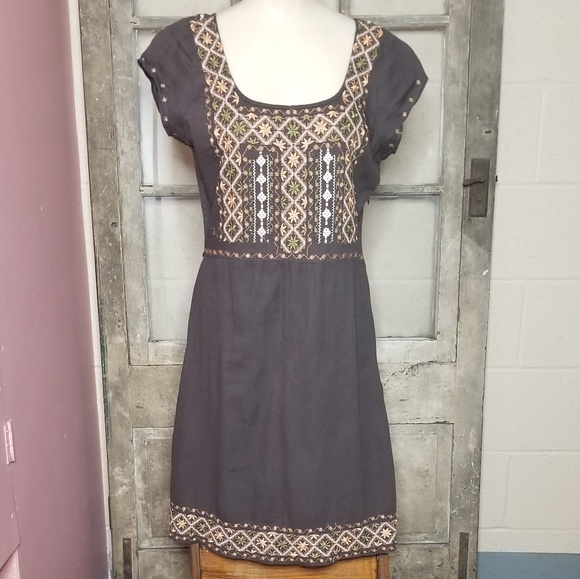 Lucky Brand Dresses & Skirts - Lucky Brand dress.  Size small.  Embroidered brown